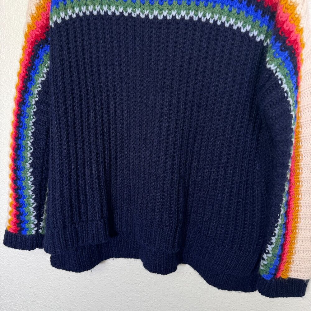 Xirena Sweater Womens Small Apres Ski Snow Bird Stripe Chunky Knit Alpaca Blend - Picture 3 of 9